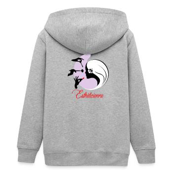 Kosmetikerin - Teenager Organic Kapuzenjacke Mini Cultivator von Stanley/Stella - Grau meliert - Hinten - AI Model Teenager Male light (155cm)