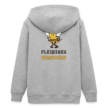Fleißiges Bienchen - Teenager Organic Kapuzenjacke Mini Cultivator von Stanley/Stella - Grau meliert - Hinten - AI Model Teenager Male light (155cm)