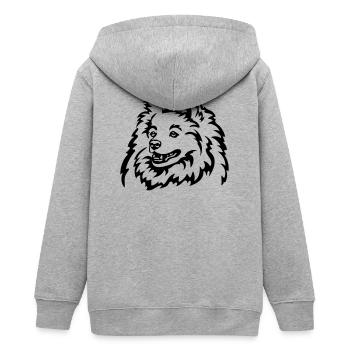 Spitz Kopf - Teenager Organic Kapuzenjacke Mini Cultivator von Stanley/Stella - Grau meliert - Hinten - AI Model Teenager Male light (155cm)