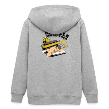 Muskel Flüsterer - Teenager Organic Kapuzenjacke Mini Cultivator von Stanley/Stella - Grau meliert - Hinten - AI Model Teenager Male light (155cm)