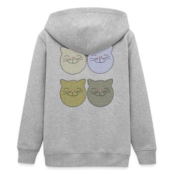 katzen 4er pack - Teenager Organic Kapuzenjacke Mini Cultivator von Stanley/Stella - Grau meliert - Hinten - AI Model Teenager Male light (155cm)