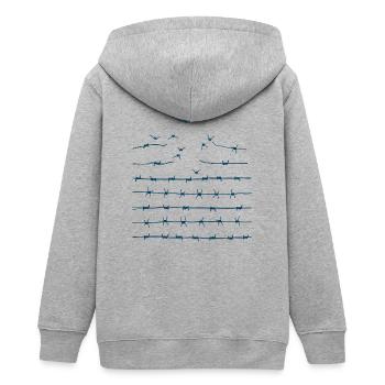 Sich losreißen - Teenager Organic Kapuzenjacke Mini Cultivator von Stanley/Stella - Grau meliert - Hinten - AI Model Teenager Male light (155cm)