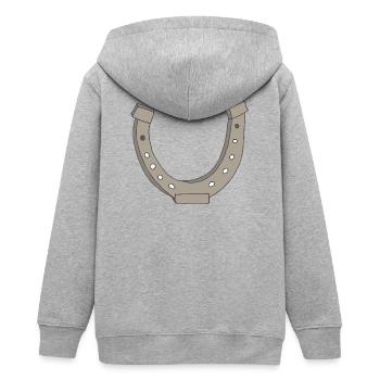 hufeisen - Teenager Organic Kapuzenjacke Mini Cultivator von Stanley/Stella - Grau meliert - Hinten - AI Model Teenager Male light (155cm)