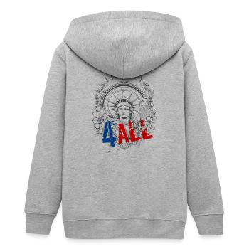4 juillet - Jour de l’indépendance. Aimez-vous la liberté? - Veste à capuche ado bio Stanley/Stella - gris chiné - Dos - AI Model Teenager Male light (155cm)