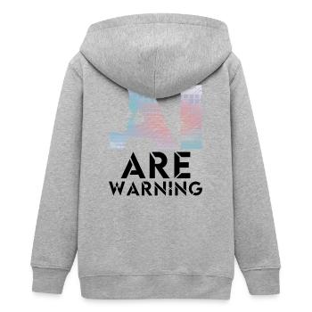 Alerte IA Prudence Intelligence Artificielle - Veste à capuche ado bio Stanley/Stella - gris chiné - Dos - AI Model Teenager Male light (155cm)