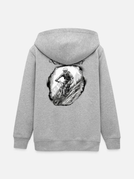 Downhiller - Teenager Organic Kapuzenjacke Mini Cultivator von Stanley/Stella - Grau meliert