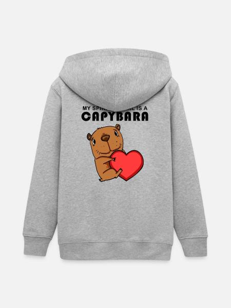 Capybara Wasserschwein - Teenager Organic Kapuzenjacke Mini Cultivator von Stanley/Stella - Grau meliert