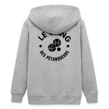pétanque, bouliste, fan de pétanque - Veste à capuche ado bio Stanley/Stella - gris chiné - Dos - AI Model Teenager Male light (155cm)