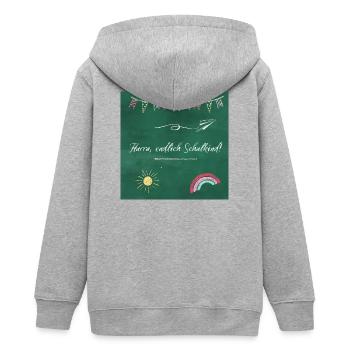 Hurra, endlich Schulkind! - Teenager Organic Kapuzenjacke Mini Cultivator von Stanley/Stella - Grau meliert - Hinten - AI Model Teenager Male light (155cm)