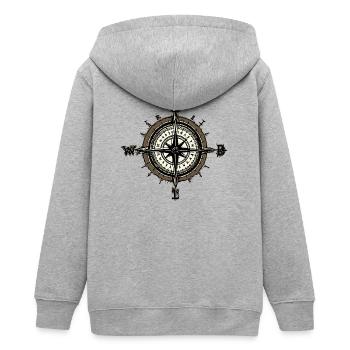 Kompass - Teenager Organic Kapuzenjacke Mini Cultivator von Stanley/Stella - Grau meliert - Hinten - AI Model Teenager Male light (155cm)