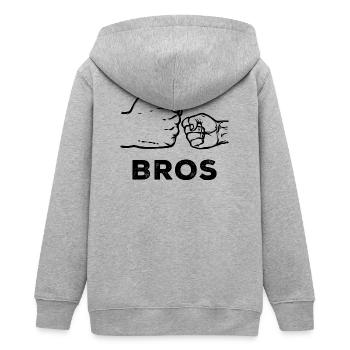Bros Cool Dire frères et sœurs Big Brother - Veste à capuche ado bio Stanley/Stella - gris chiné - Dos - AI Model Teenager Male light (155cm)