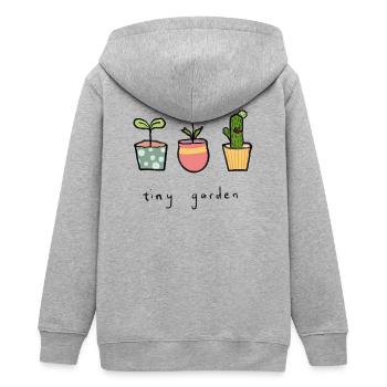 Tiny Garden Blumentöpfe - Teenager Organic Kapuzenjacke Mini Cultivator von Stanley/Stella - Grau meliert - Hinten - AI Model Teenager Male light (155cm)