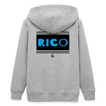 Rico - Teens Organic Zip-up Hoodie by Stanley/Stella - heather grey - Back - AI Model Teenager Male light (155cm)