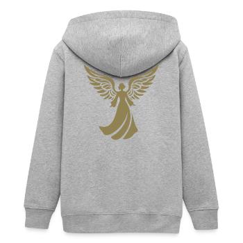 engel silhouette weihnachten heiligenschein - Teenager Organic Kapuzenjacke Mini Cultivator von Stanley/Stella - Grau meliert - Hinten - AI Model Teenager Male light (155cm)