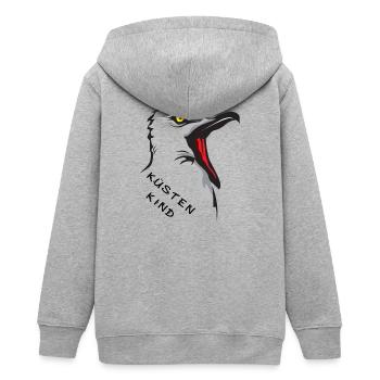 Küstenkind - Teenager Organic Kapuzenjacke Mini Cultivator von Stanley/Stella - Grau meliert - Hinten - AI Model Teenager Male light (155cm)