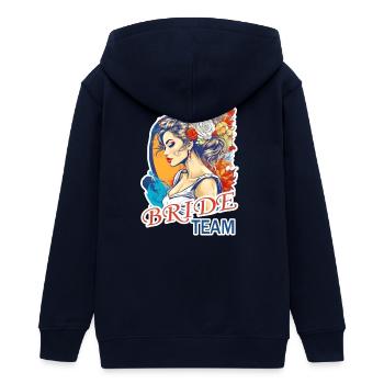 Braut Team - Teenager Organic Kapuzenjacke Mini Cultivator von Stanley/Stella - Navy - Hinten - AI Model Teenager Male light (155cm)