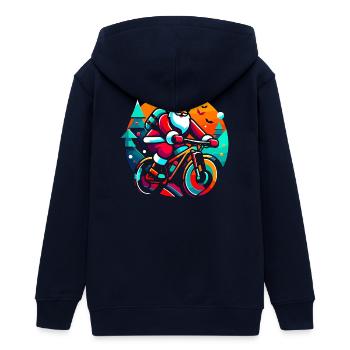 Santa Neon Fahrradtour - Teenager Organic Kapuzenjacke Mini Cultivator von Stanley/Stella - Navy - Hinten - AI Model Teenager Male light (155cm)