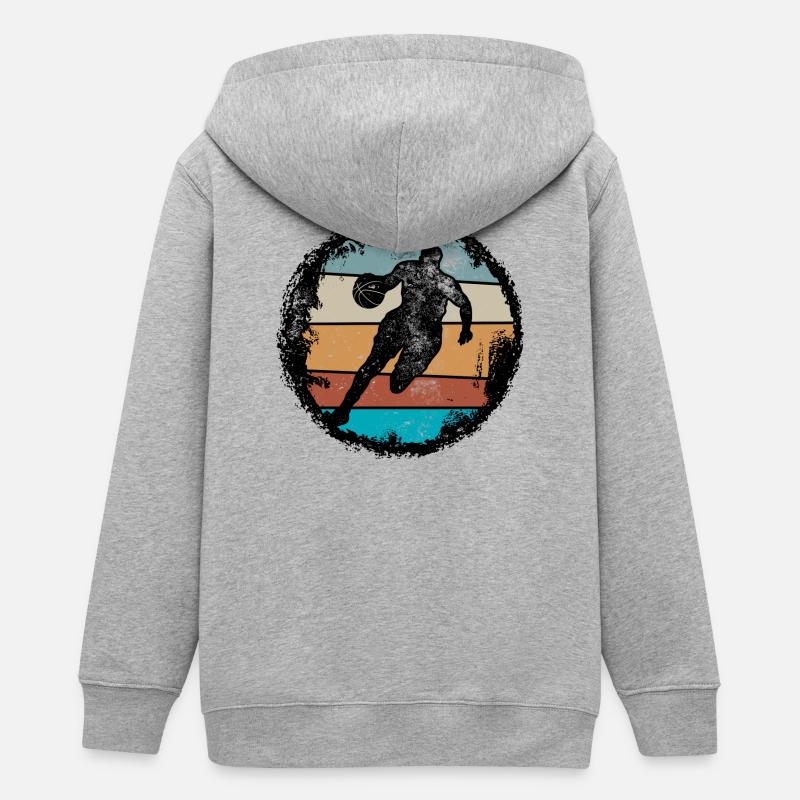 Silhouette de terrain rétro - Veste à capuche ado bio Stanley/Stella - gris chiné