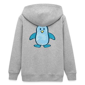 Pinguin - Teenager Organic Kapuzenjacke Mini Cultivator von Stanley/Stella - Grau meliert - Hinten - AI Model Teenager Male light (155cm)