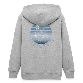 Schach Meister - Teenager Organic Kapuzenjacke Mini Cultivator von Stanley/Stella - Grau meliert - Hinten - AI Model Teenager Male light (155cm)