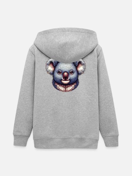 Koala - Teenager Organic Kapuzenjacke Mini Cultivator von Stanley/Stella - Grau meliert