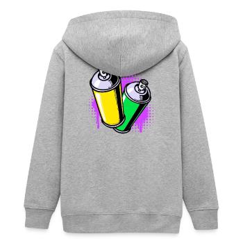 Graffiti Sprayer Kunst Strassenkunst Spraydose - Teenager Organic Kapuzenjacke Mini Cultivator von Stanley/Stella - Grau meliert - Hinten - AI Model Teenager Male light (155cm)