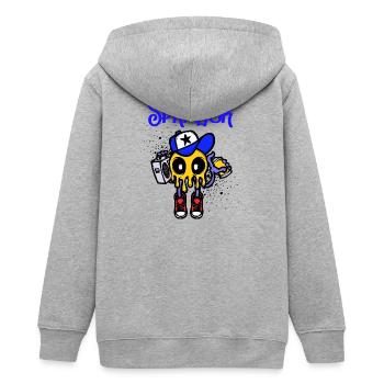Sprayer Graffiti Spraydose Kunst Strassenkunst - Teenager Organic Kapuzenjacke Mini Cultivator von Stanley/Stella - Grau meliert - Hinten - AI Model Teenager Male light (155cm)