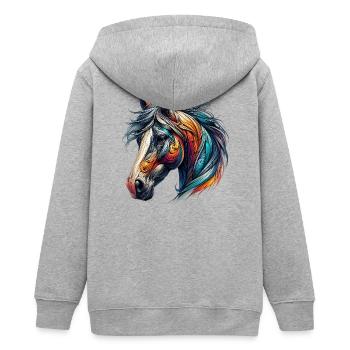 Cheval - Veste à capuche ado bio Stanley/Stella - gris chiné - Dos - AI Model Teenager Male light (155cm)