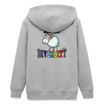 Desire for diversity - Teens Organic Zip-up Hoodie by Stanley/Stella - heather grey - Back - AI Model Teenager Male light (155cm)