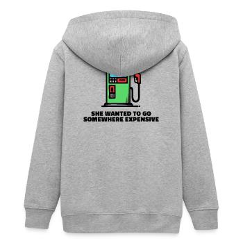 Tankstelle Tanken Statement Zapfsäule Energie - Teenager Organic Kapuzenjacke Mini Cultivator von Stanley/Stella - Grau meliert - Hinten - AI Model Teenager Male light (155cm)