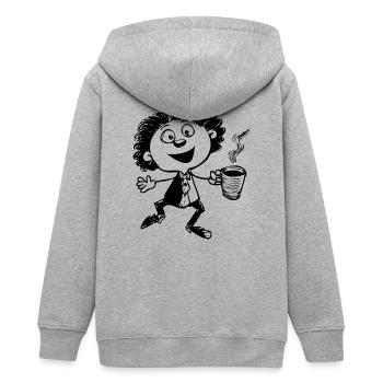 Coupe chaude - Veste à capuche ado bio Stanley/Stella - gris chiné - Dos - AI Model Teenager Male light (155cm)