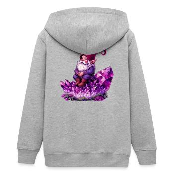 Gnom - Teenager Organic Kapuzenjacke Mini Cultivator von Stanley/Stella - Grau meliert - Hinten - AI Model Teenager Male light (155cm)