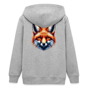Fuchs - Teenager Organic Kapuzenjacke Mini Cultivator von Stanley/Stella - Grau meliert - Hinten - AI Model Teenager Male light (155cm)