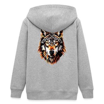 Wolf Motiv Wölfe Wolfsrudel Grauer Wolfshund Wolfs - Teenager Organic Kapuzenjacke Mini Cultivator von Stanley/Stella - Grau meliert - Hinten - AI Model Teenager Male light (155cm)
