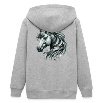 Cheval - Veste à capuche ado bio Stanley/Stella - gris chiné - Dos - AI Model Teenager Male light (155cm)