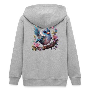 Majestätischer Fantasievogel - Teenager Organic Kapuzenjacke Mini Cultivator von Stanley/Stella - Grau meliert - Hinten - AI Model Teenager Male light (155cm)