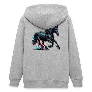 Cheval - Veste à capuche ado bio Stanley/Stella - gris chiné - Dos - AI Model Teenager Male light (155cm)