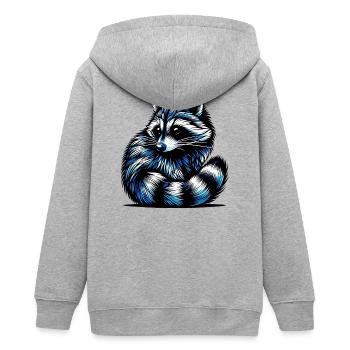 Waschbär - Teenager Organic Kapuzenjacke Mini Cultivator von Stanley/Stella - Grau meliert - Hinten - AI Model Teenager Male light (155cm)