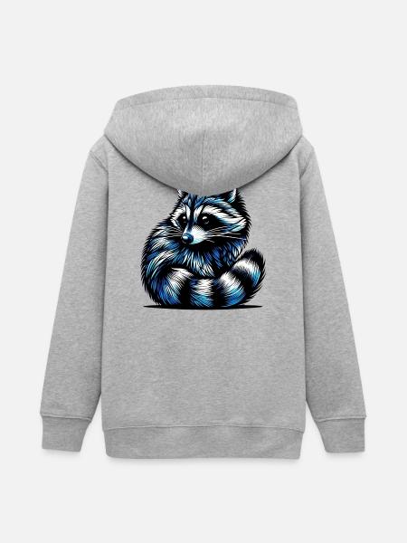 Waschbär - Teenager Organic Kapuzenjacke Mini Cultivator von Stanley/Stella - Grau meliert