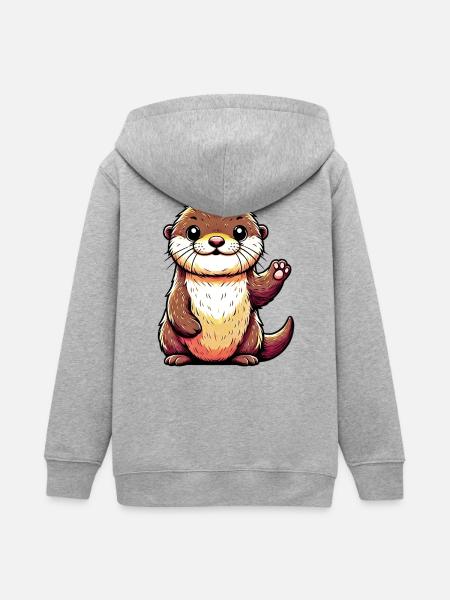 Otter - Teenager Organic Kapuzenjacke Mini Cultivator von Stanley/Stella - Grau meliert