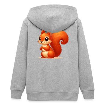 Eichhörnchen - Teenager Organic Kapuzenjacke Mini Cultivator von Stanley/Stella - Grau meliert - Hinten - AI Model Teenager Male light (155cm)