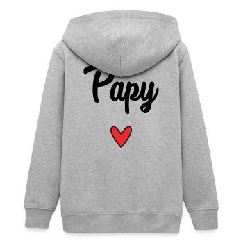 OPA. VATERTAG. ALLES Gute zum Tag des Großvaters. ICH LIEBE DICH. - Teenager Organic Kapuzenjacke Mini Cultivator von Stanley/Stella - Grau meliert - Hinten - AI Model Teenager Male light (155cm)