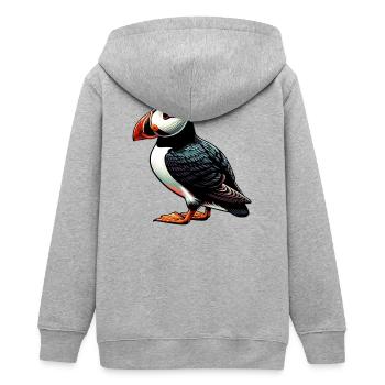 Puffin - Teens Organic Zip-up Hoodie by Stanley/Stella - heather grey - Back - AI Model Teenager Male light (155cm)