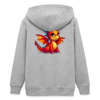 Drache - Teenager Organic Kapuzenjacke Mini Cultivator von Stanley/Stella - Grau meliert - Hinten - AI Model Teenager Male light (155cm)