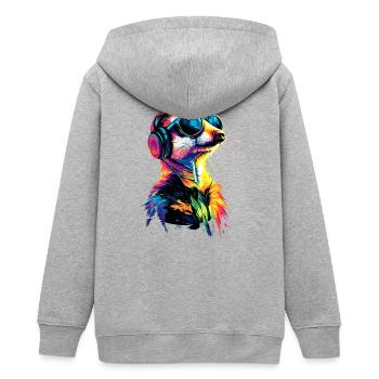 Lunettes de soleil suricate coloré mignon suricate - Veste à capuche ado bio Stanley/Stella - gris chiné - Dos - AI Model Teenager Male light (155cm)