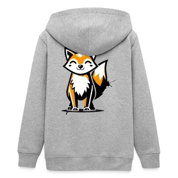 Renard moderne dans la conception de graffiti au pochoir - Veste à capuche ado bio Stanley/Stella - gris chiné - Dos - AI Model Teenager Male light (155cm)