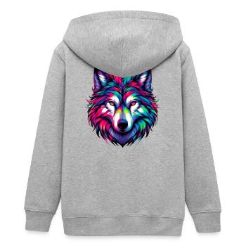 Loup - Veste à capuche ado bio Stanley/Stella - gris chiné - Dos - AI Model Teenager Male light (155cm)