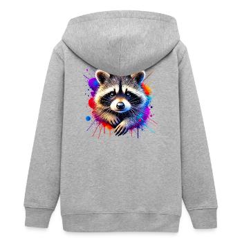 Waschbär - Teenager Organic Kapuzenjacke Mini Cultivator von Stanley/Stella - Grau meliert - Hinten - AI Model Teenager Male light (155cm)