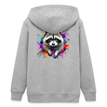 Waschbär - Teenager Organic Kapuzenjacke Mini Cultivator von Stanley/Stella - Grau meliert - Hinten - AI Model Teenager Male light (155cm)