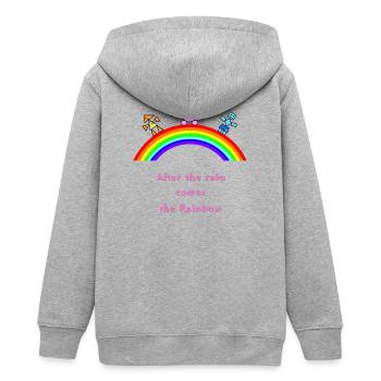 After the Rain Rainbow Arc - Teens Organic Zip-up Hoodie by Stanley/Stella - heather grey - Back - AI Model Teenager Male light (155cm)